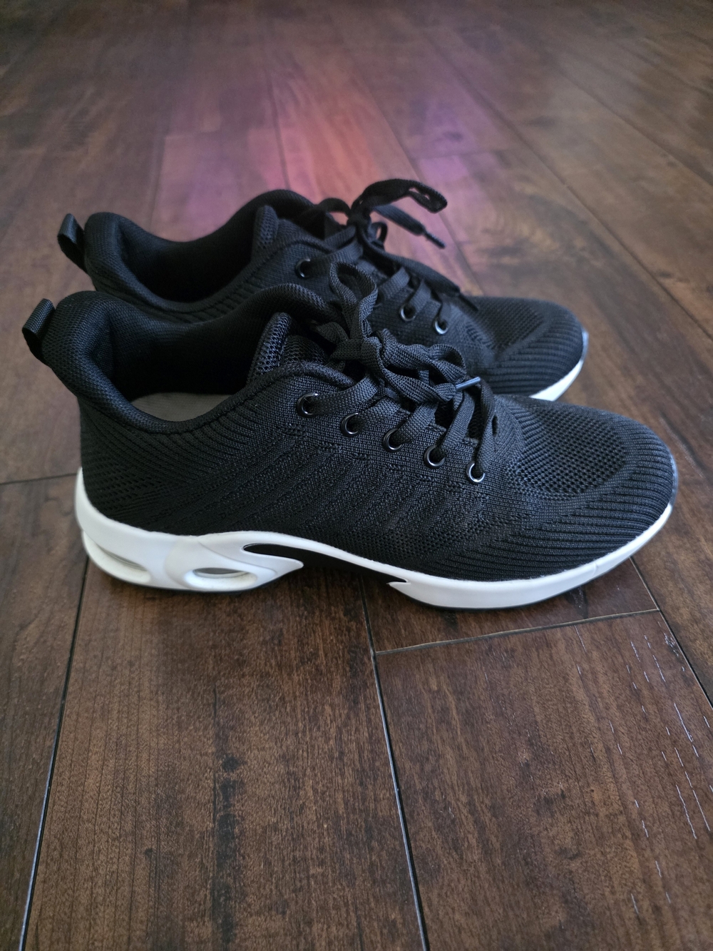 Womens Black Knit Sneakers, Size 7.5 Platform